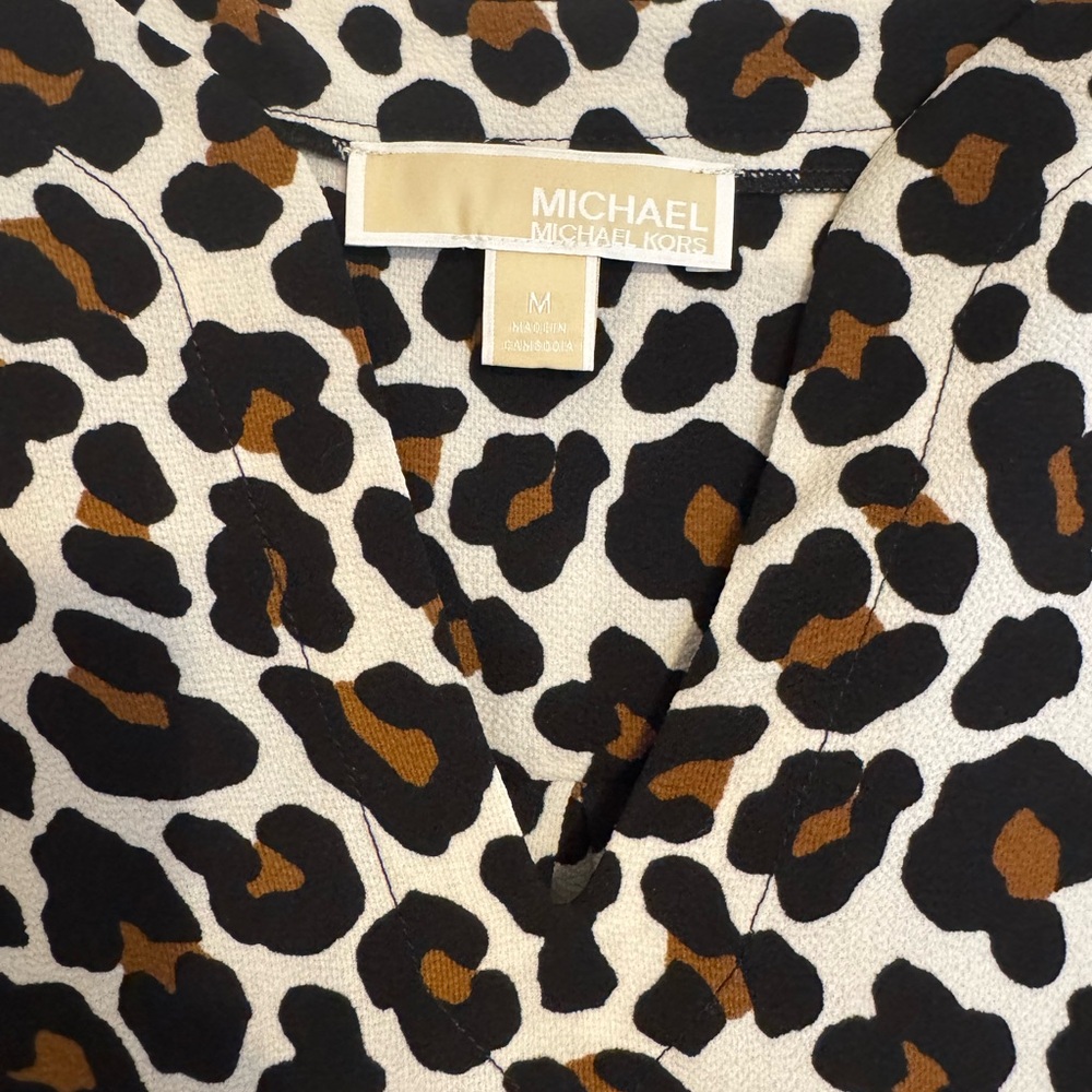 Michael Kors Leopard/Cheetah Print Blouse - Black and Brown - Picture 3 of 4